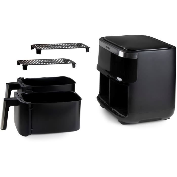 Domo hot air fryer - Do537fr - 2 x 4 L - 85 ° A 200 ° - 8 Automatic programs - L40 x W 40 x H 36 cm