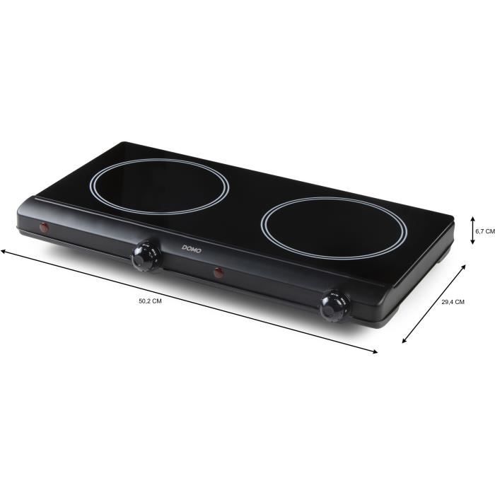 Hob - DOMO - 2 burners - 50.2 x 29.4 x 6.7 cm - DO339KP