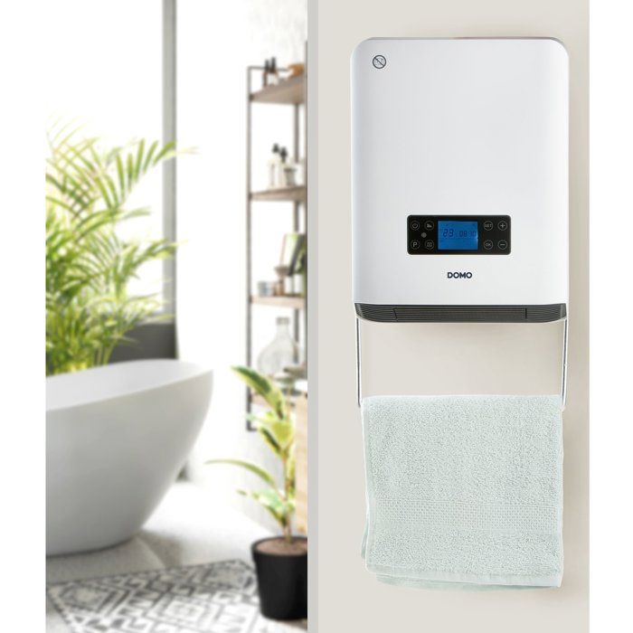 Bathroom Heater - Ceramic - 2100 W - DOMO - Smart Ceramic Heater - Wall-Mounted - White