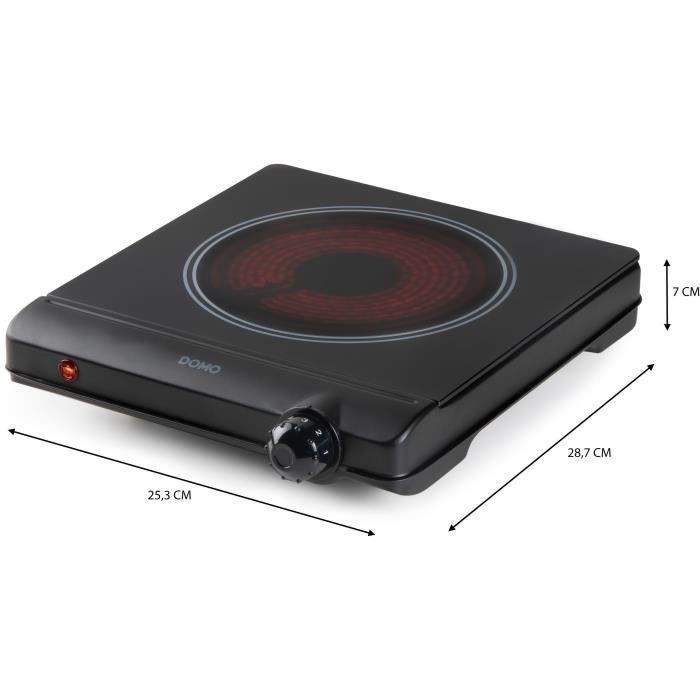 Ceramic hob - DOMO - 1 burner - 25.3 x 28.7 x 7 cm - DO30111KP