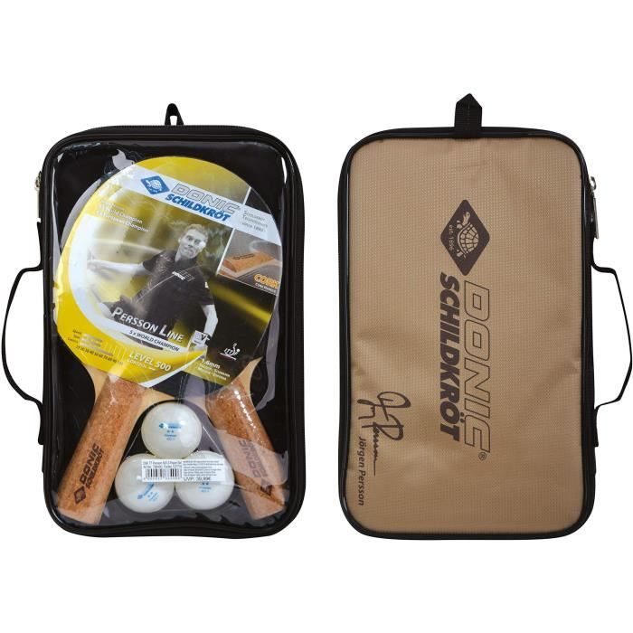 DONIC SCHILDKRÖT Persson 500 table tennis racket set - 3 Balls included - Cover