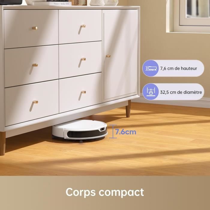 DREAME Mova M1 - 2 in 1 Robot Vacuum Cleaner - 4500Pa - Intelligent Navigation by SoF LiDAR - Multi-surface brush