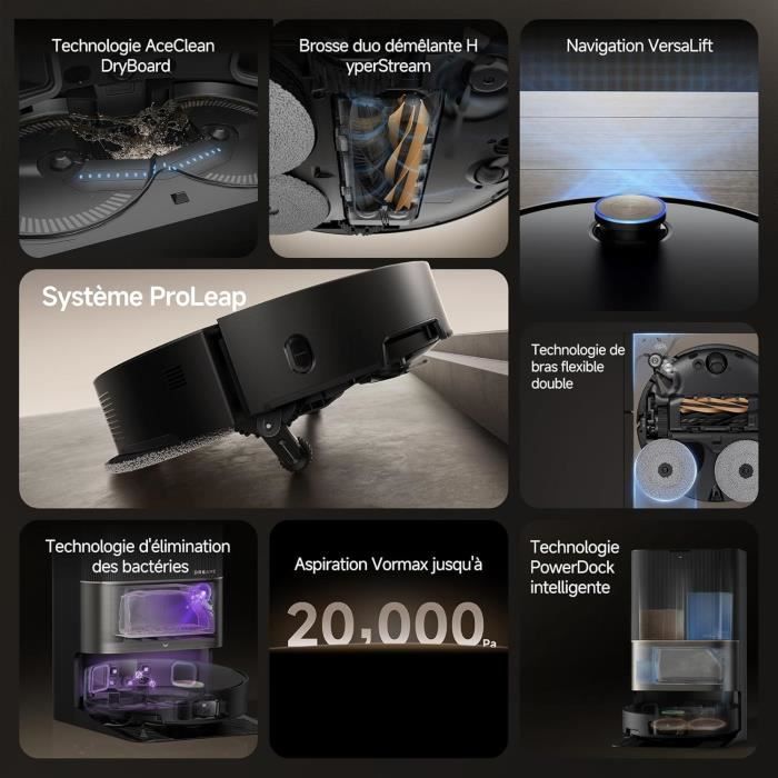 DREAME X50 Ultra Complete Robot Vacuum Cleaner with Dock - AI Obstacle Avoidance and 360° Navigation - 20,000 Pa Power