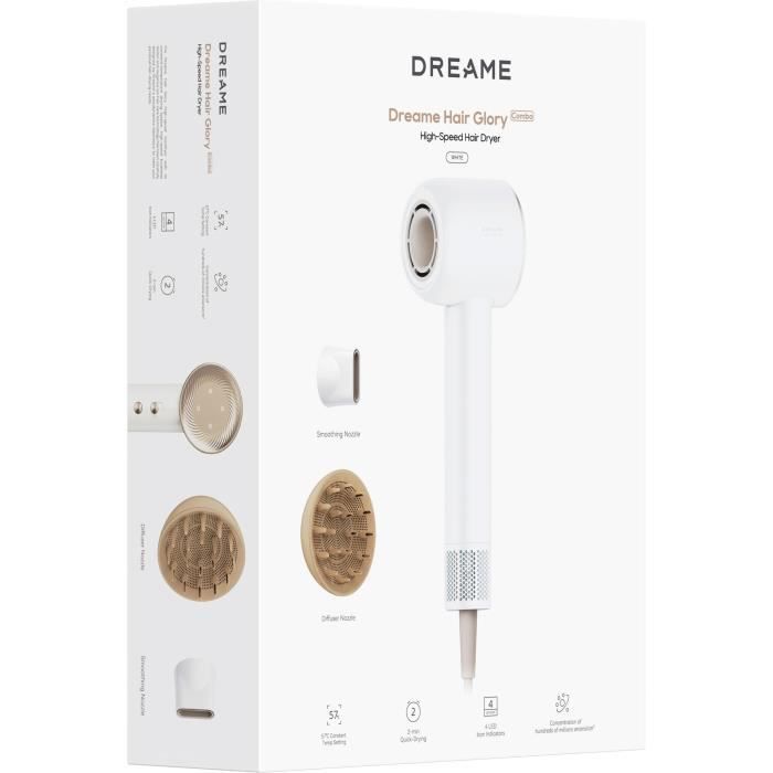 Hairdryer - DREAME - GLORY COMBO - Professional - Fast drying - Lightweight - 1600 W