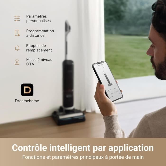DREAME H14 Pro Wet and Dry Vacuum Cleaner - 180° Flat Design - Brush Cleaning at 60°C - Drying in 5min - 18 kPa