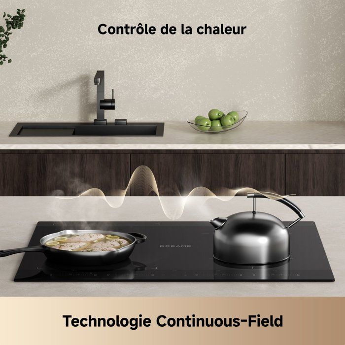 Plaque induction 4 feux - DREAME - EZ60 - 60 cm - 4 zones - zone modulable