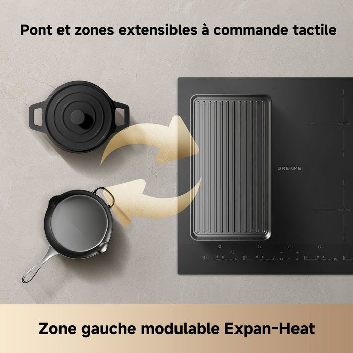 Plaque induction 4 feux - DREAME - EZ60 - 60 cm - 4 zones - zone modulable