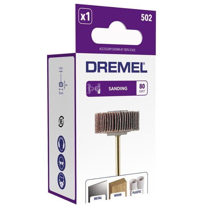 DREMEL Slatted polisher 9.5mm grain 80 502