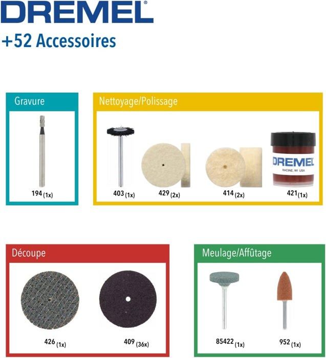 Dremel Kit for general work of 52 pieces 687