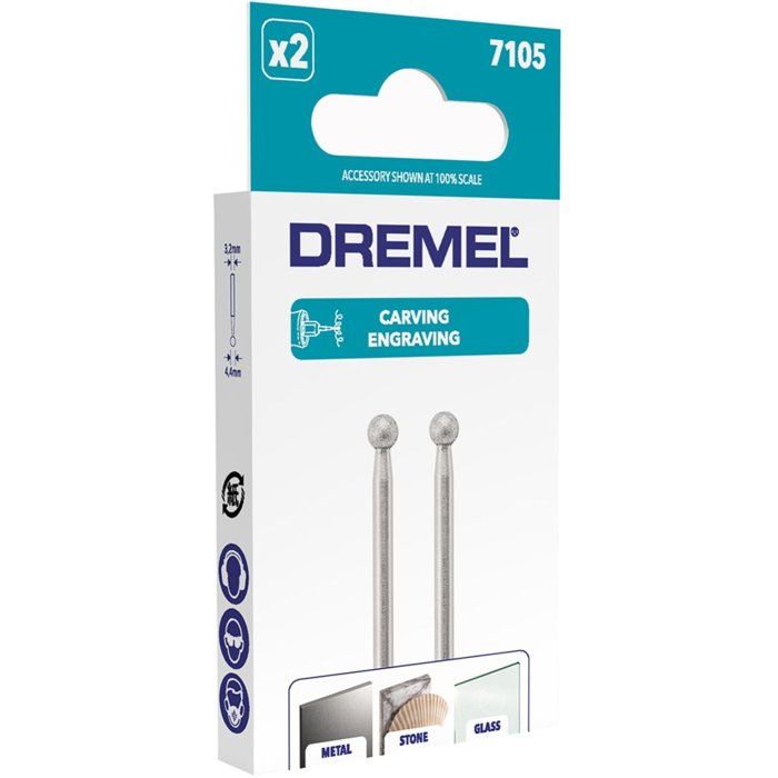 DREMEL Set of 2 diamond tips 4,4mm 7105