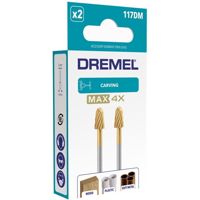 Set of 2 quick steel Strawberries High longevity Dremel Max 117 - Ø 6.4mm round end