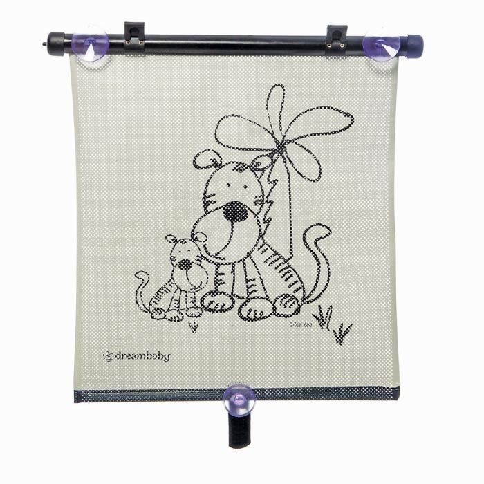 Car Window Roller Blind - DREAMBABY - Double Sided Zebra & Tiger Print - Adjustable 2pcs