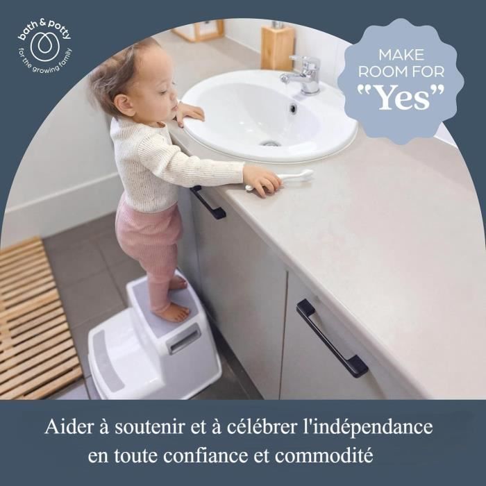 Step stool - DREAMBABY - 2 Up - Non-slip and textured - Up to 80 kg for children and adults - Grey