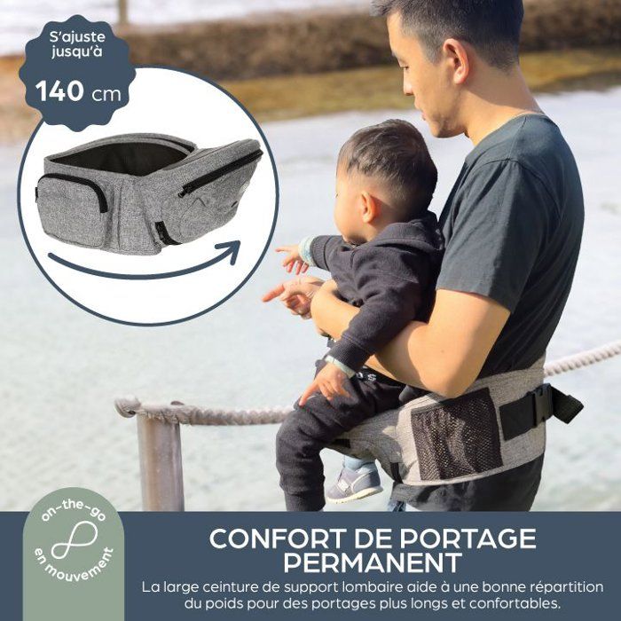 Baby Carrier - Hip Seat - DREAMBABY - Up & Go - Grey