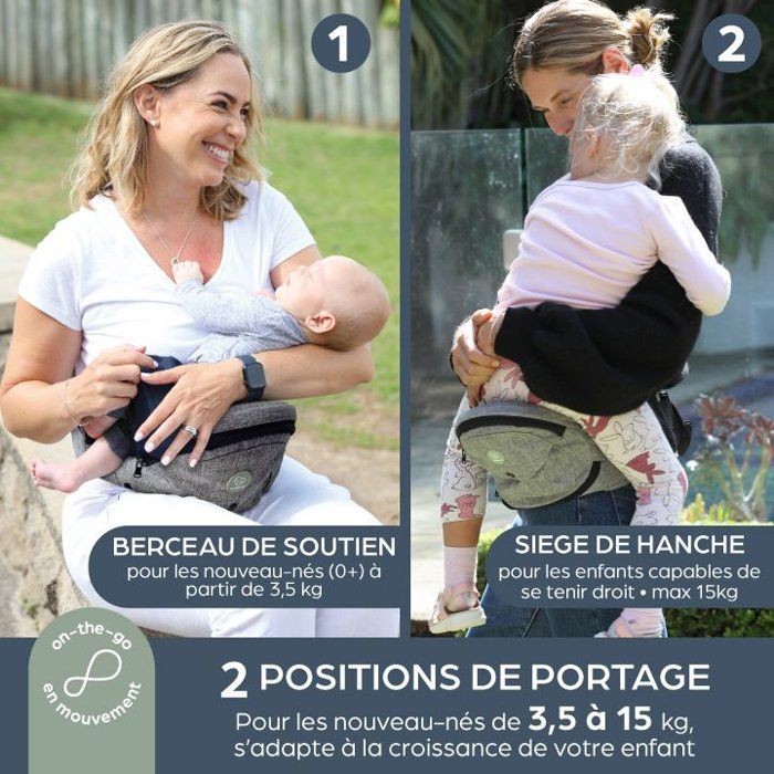 Baby Carrier - Hip Seat - DREAMBABY - Up & Go - Grey