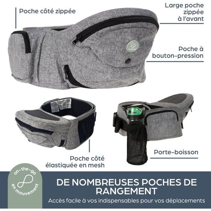 Baby Carrier - Hip Seat - DREAMBABY - Up & Go - Grey