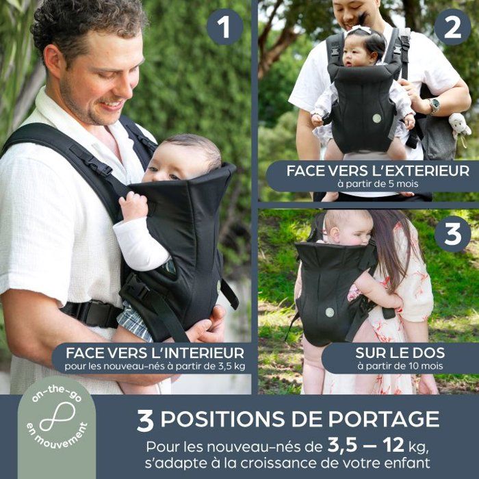 Baby Carrier - DREAMBABY - 3-Sided On-the-Move - Black