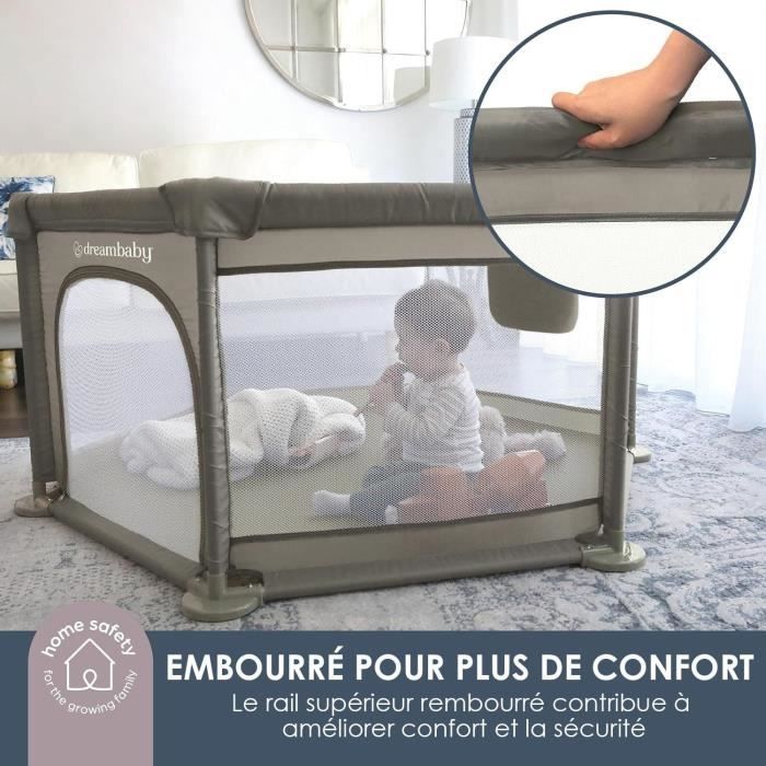 Explore Park - DREAMBABY - 6 sides with fabric base and padded frame - Ø 1.40 m - H 70 cm - Taupe