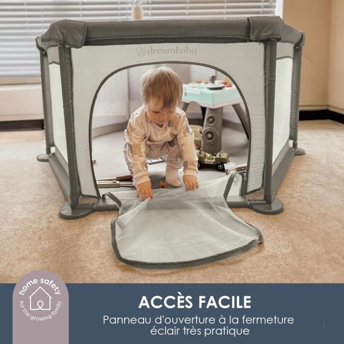 Explore Park - DREAMBABY - 6 sides with fabric base and padded frame - Ø 1.40 m - H 70 cm - Taupe