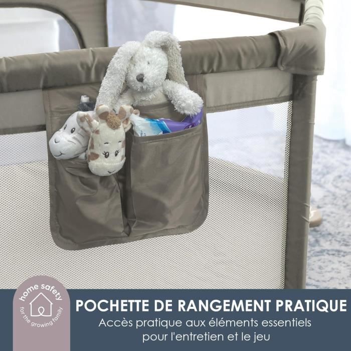Explore Park - DREAMBABY - 6 sides with fabric base and padded frame - Ø 1.40 m - H 70 cm - Taupe