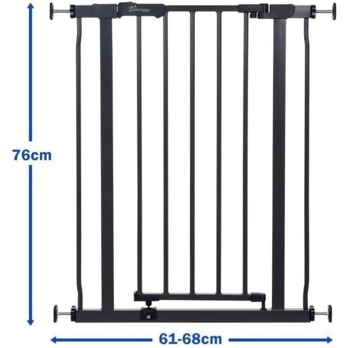 Safety Gate - DREAMBABY - AVA - Pressure Mounted - 61-68 x 75 cm - Double Locking - Anthracite