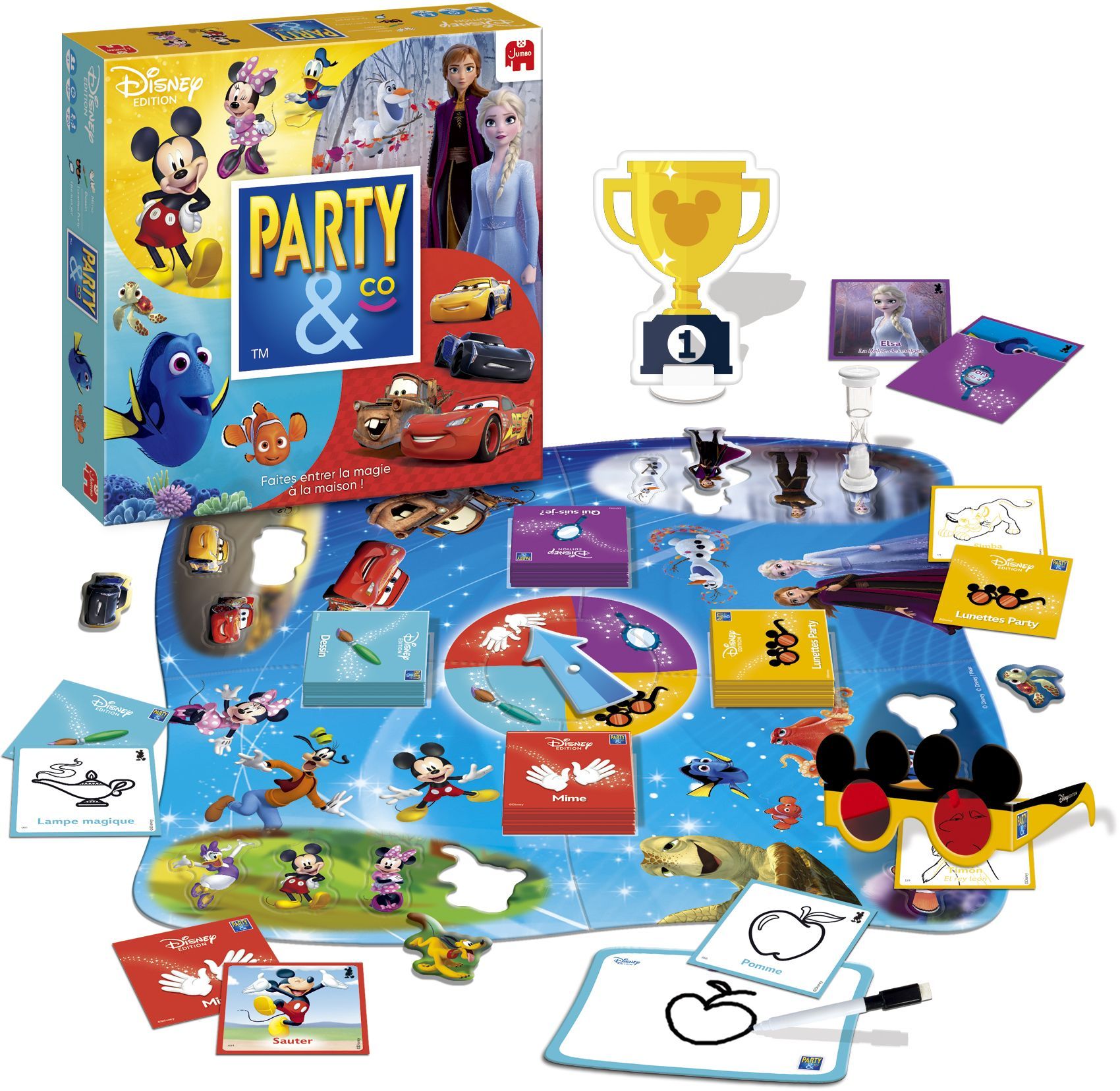 PARTY & CO Disney - Board game - DUJARDIN - Challenges around the Disney universe for the whole family!