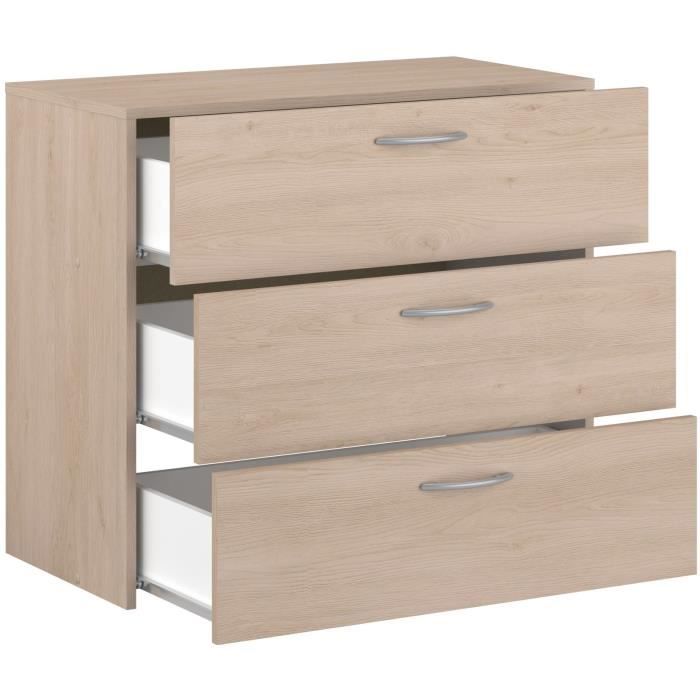 Chest of drawers - EASY LIFE - 3 drawers - Oak - 78.2 x 69.3 x 40.8 - PARISOT