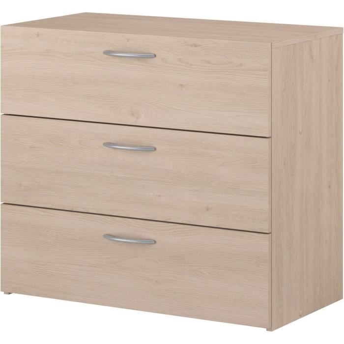 Chest of drawers - EASY LIFE - 3 drawers - Oak - 78.2 x 69.3 x 40.8 - PARISOT