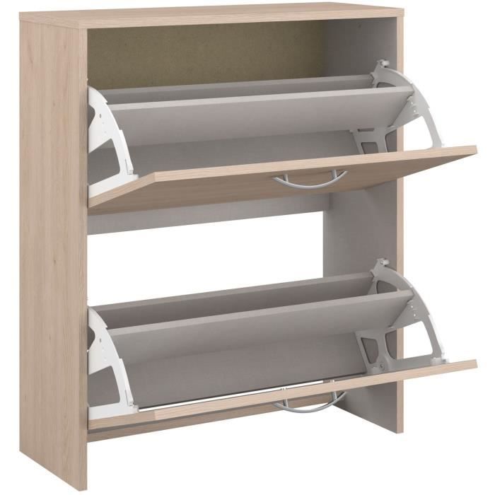Shoe cabinet with 2 flaps - EASY LIFE - Oak - 66.5 x 78.5 x 25.1 - PARISOT