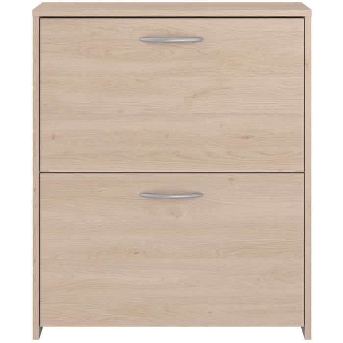 Shoe cabinet with 2 flaps - EASY LIFE - Oak - 66.5 x 78.5 x 25.1 - PARISOT