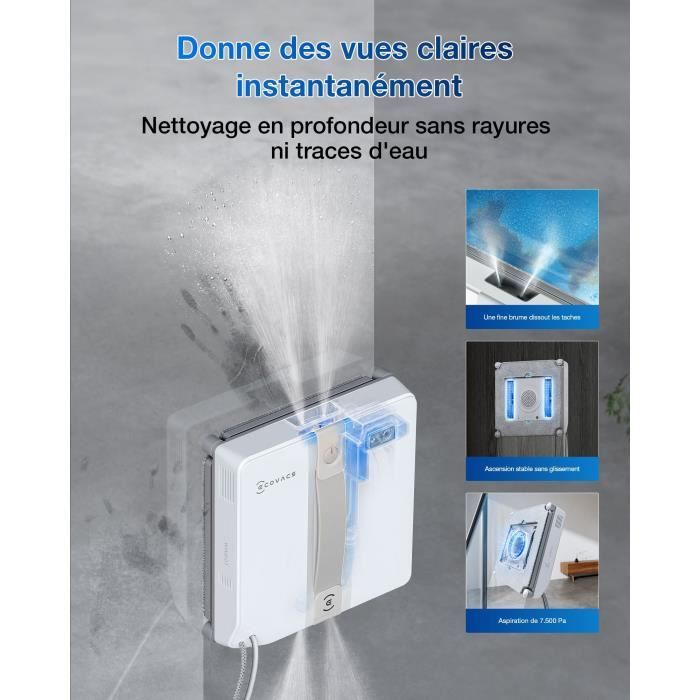 ECOVACS WINBOT Mini - Window Cleaning Robot - Compact Design - Dual Nozzles with Ultrasonic Spray