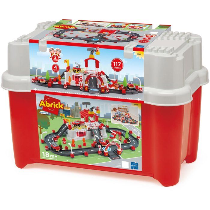 ECOIFFIER Abrick 1349 - Firefighter circuit barrel - 18 months - Firefighters on fire