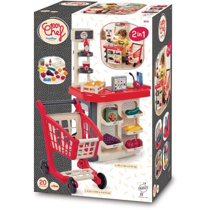 Checkout + trolley - ECOIFFIER - 1676 - A real little store