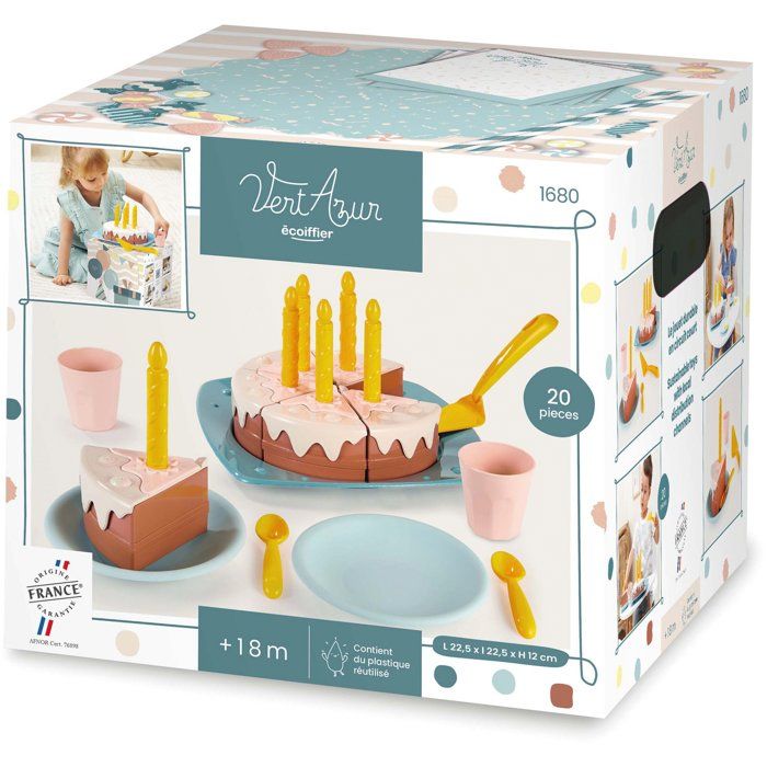 Birthday cake - ECOIFFIER - 1680 - Vert Azur - Happy birthday