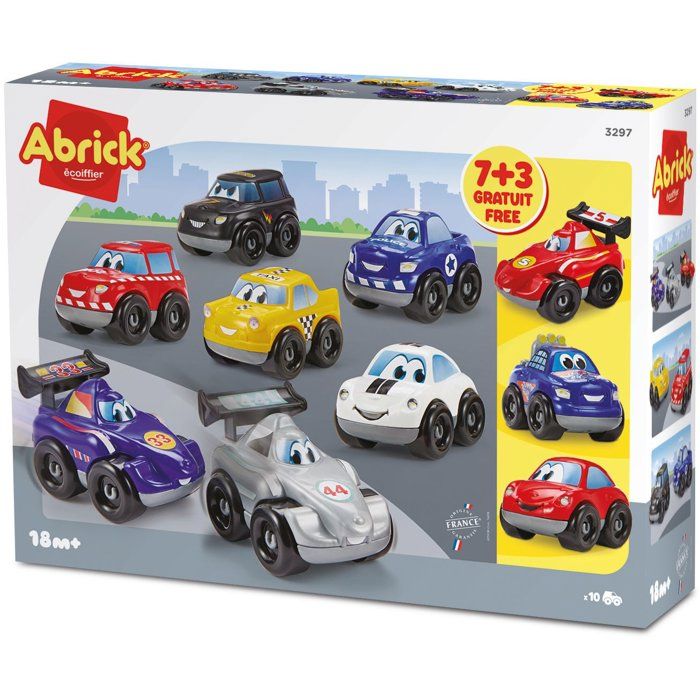 Box 10 vehicles Fast Car Ecoiffier