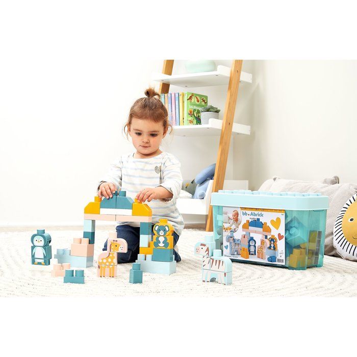Brick Barrel - Construction Game - ECOIFFIER - Animals of the World - 55 pieces - +12 months