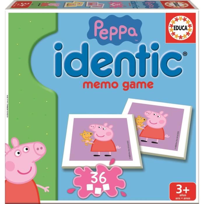 Peppa Pig Memory - EDUCA - Idendit - Shape of pairs - Boy and Girl - 3 years and up