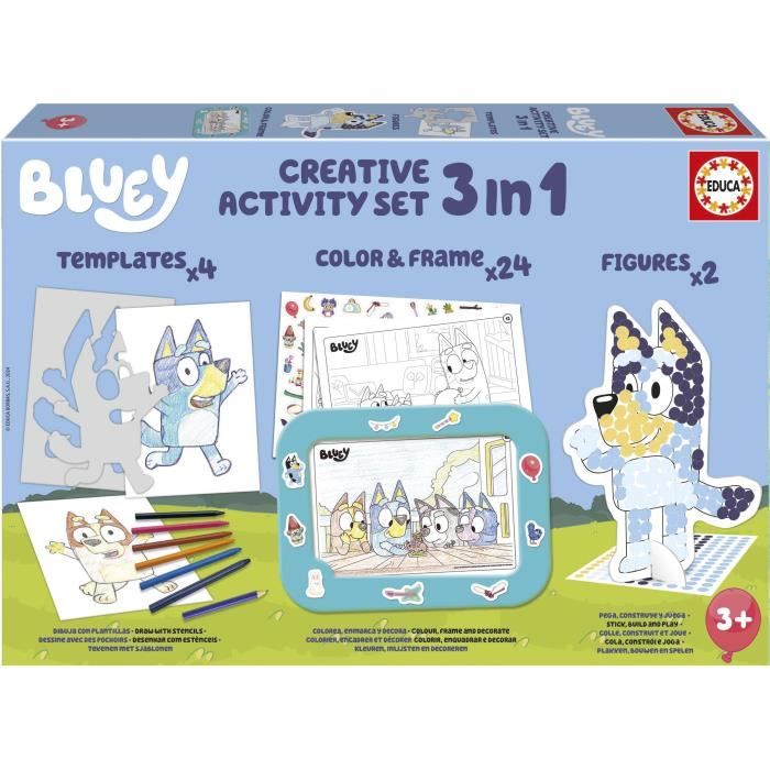 Creative set - EDUCA - Decoration and modeling of Bluey characters - 3 activities for 3 year olds
