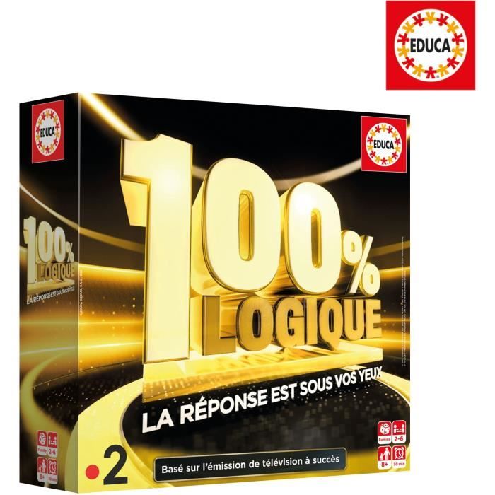 Board game - EDUCA - 100% Logic: The Answer is before your eyes - Adapted from the TV show for 8 year olds