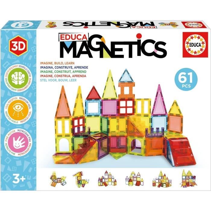 Educational game - EDUCA Magnetics - 3D magnetic construction with 61 pieces for children from 3 years old