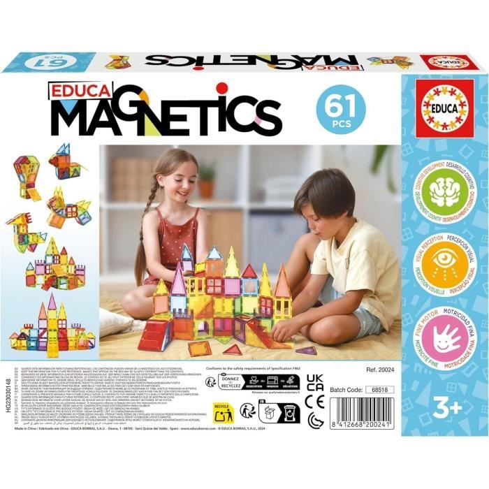 Educational game - EDUCA Magnetics - 3D magnetic construction with 61 pieces for children from 3 years old