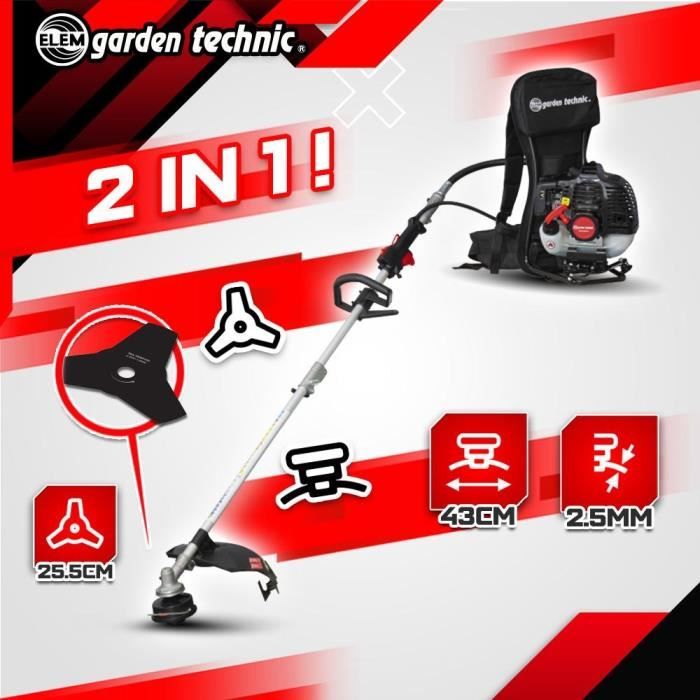 ELEM DCBT52DO-22 Backpack Brushcutter - 52cc - Padded Harness
