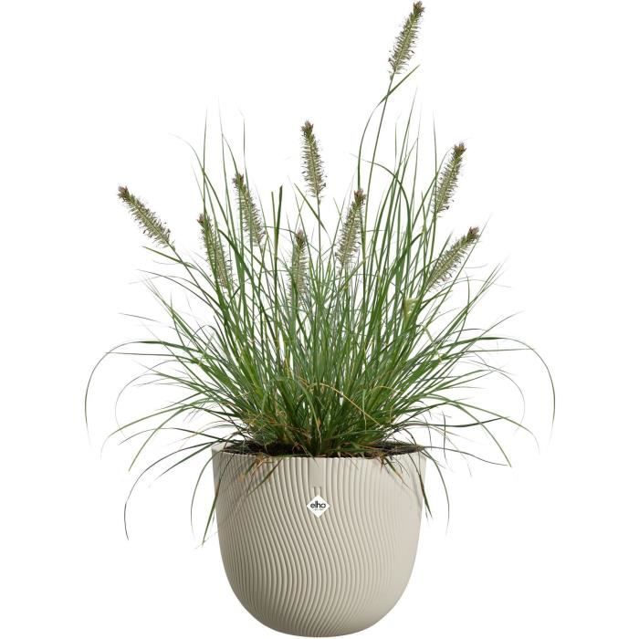 Flower pot - ELHO - Sereh Round 30 - Beige - L 30 x B 29.5 x H 25 cm - 100% recycled