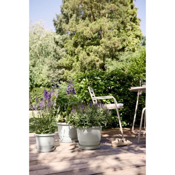 Flowerpot - ELHO - Amiga Round 25 - White - L 25 x W 24.5 x H 18 cm - Outdoor - 100% recycled