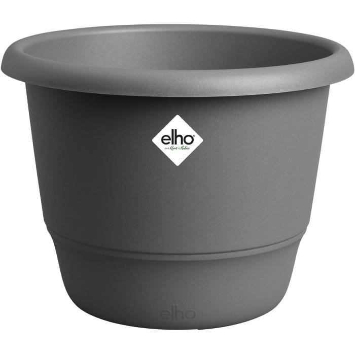 Flowerpot - ELHO - Amiga Round 30 - Black - L 30 x W 29.5 x H 22 cm - Outdoor - 100% recycled