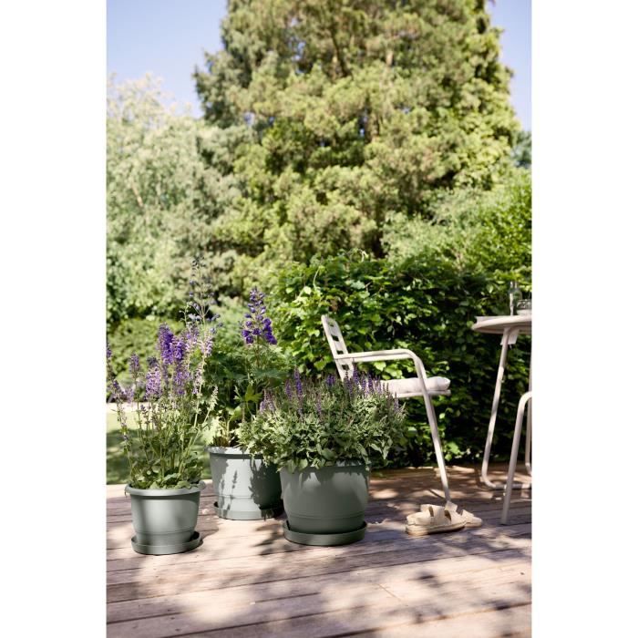 Flowerpot - ELHO - Amiga Round 40 - Green - Ø 39 x H 29 cm - Outdoor - 100% recycled