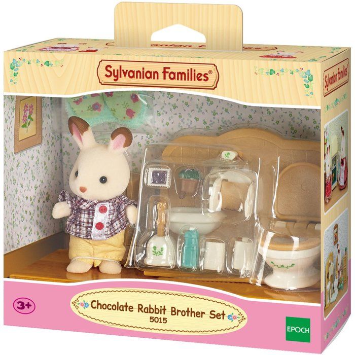 SYLVANIAN FAMILIES 5015 Chocolate Rabbit and Toilet Set