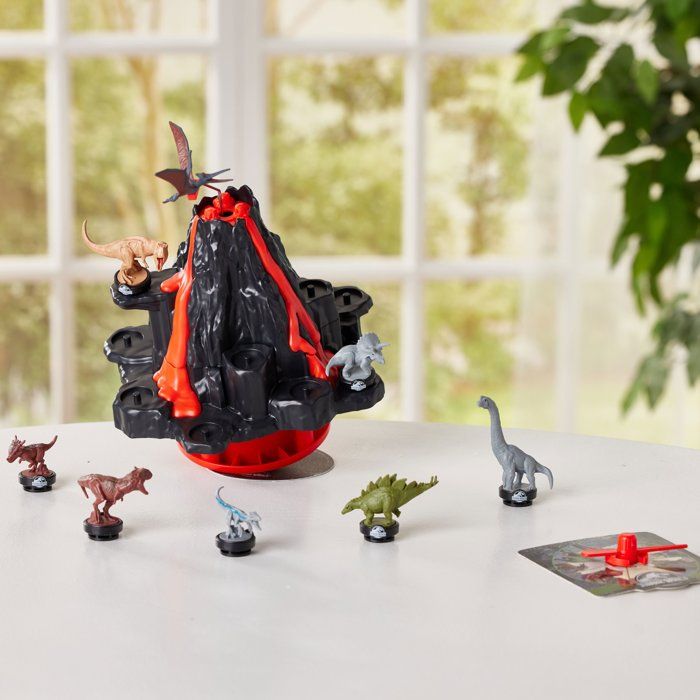 Board Game - EPOCH GAMES - Jurassic World Shaky Volcano - Erupting Volcano, Dinosaurs to Save!