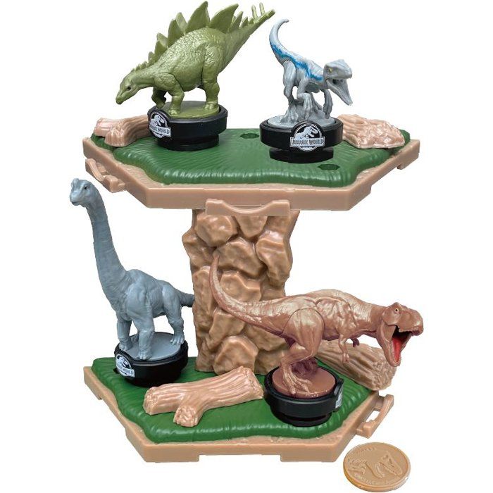 Balancing Game - EPOCH GAMES - Jurassic World Island Quake - Dinosaurs on Platform, Last One Standing Wins!