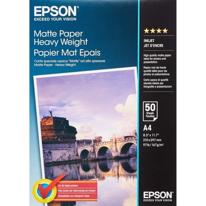 EPSON Matte Photo Paper S041256 - 167g / m2 - A4 - 50 Sheets